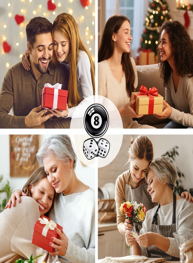 PLwelth 8 Ball Dice Brooch Pins 2Pcs Funny Enamel Pins for Women Men Billiard Lovers Cute Lapel Badge for Backpacks Jacket Hats Bags Clothes Lanyard Aesthetic Metal Button Pin Novelty Jewelry Gifts - Image 4